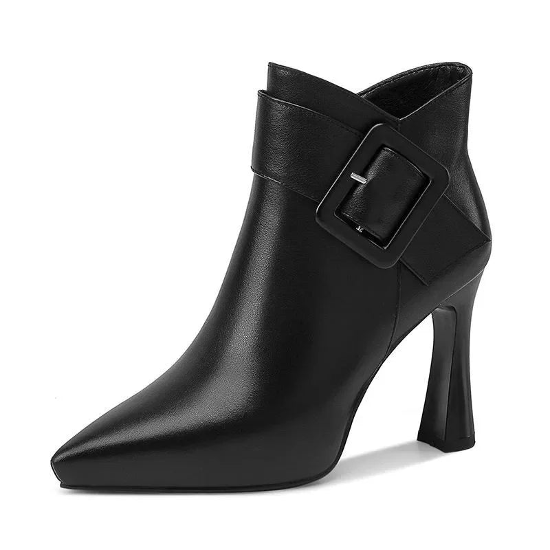 Elara | Sculpted Buckle Heel Boot