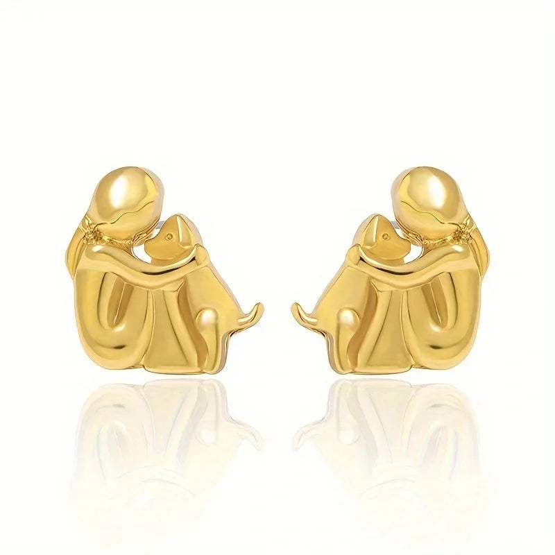 Lina™ – Dog Embrace Icon Earrings
