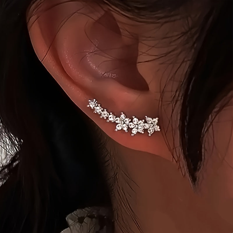Floral Ear Climber Earrings