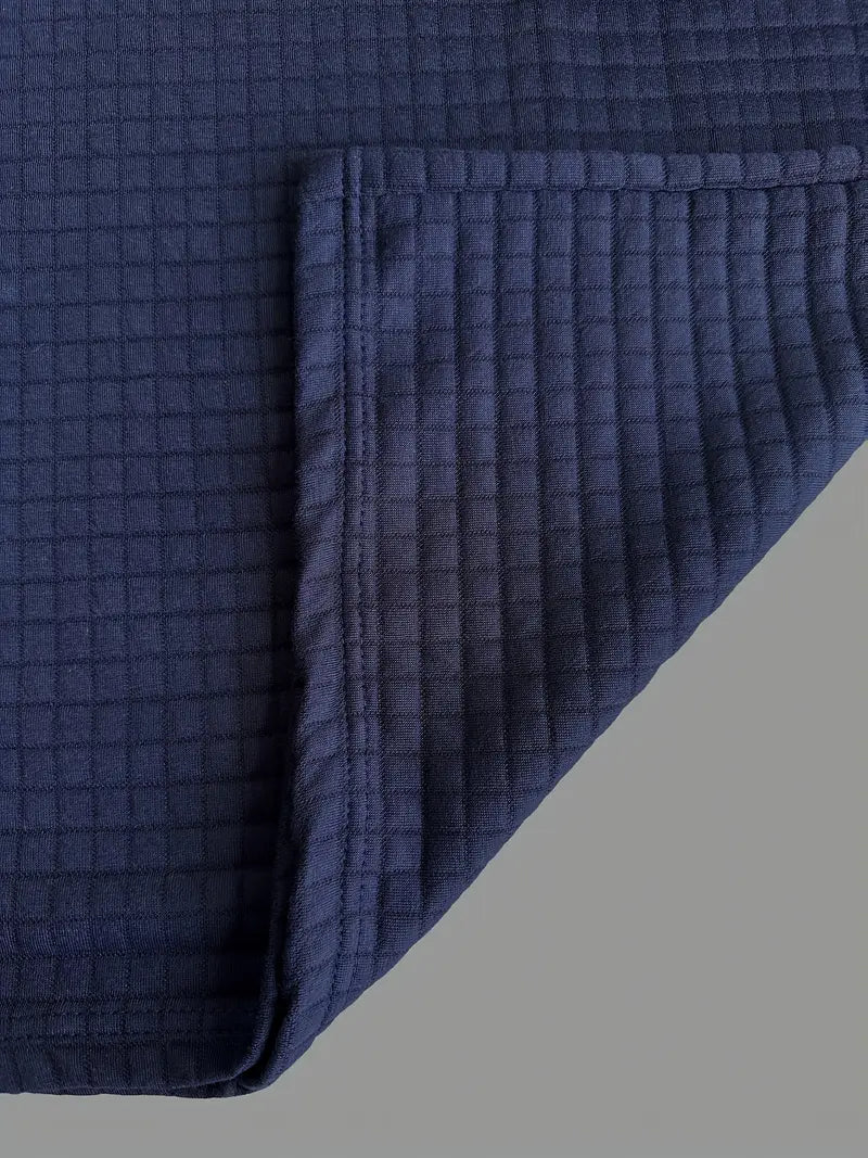 Men’s Slim Fit Textured Polo with Zipper Sleeve Pocket