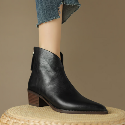ZAFIRA™ | Low-Heel Premium Leather Booties