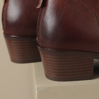 ZAFIRA™ | Low-Heel Premium Leather Booties
