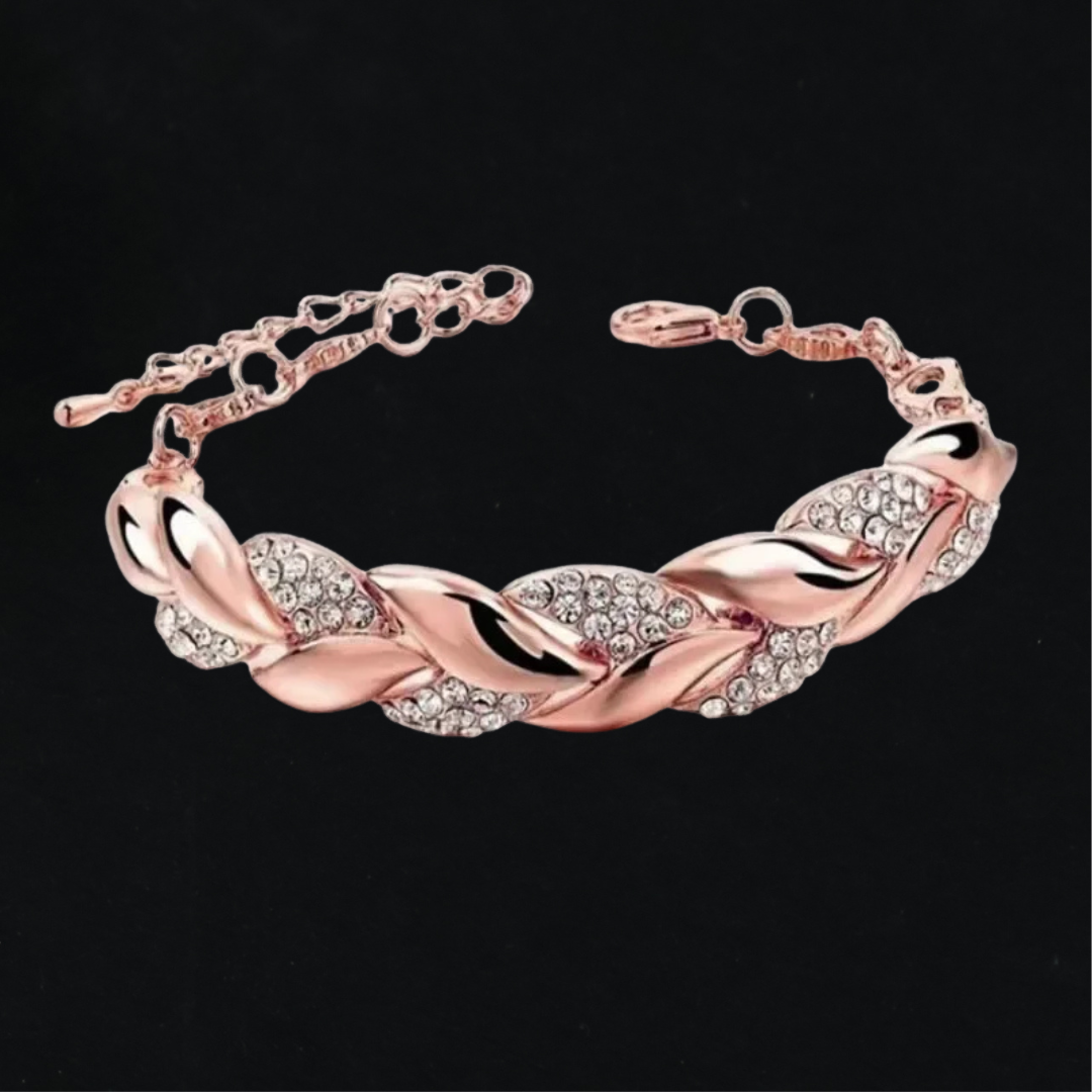Elara™ | Crystal Leaf Charm Bracelet