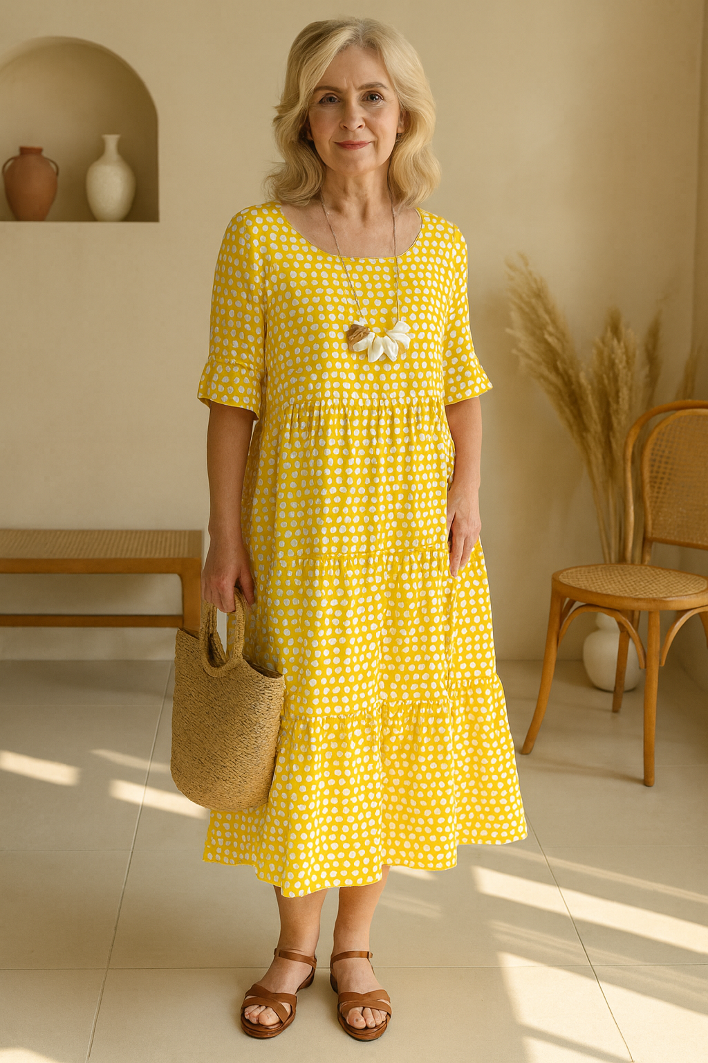 Riley | Short Sleeve Midi Dress