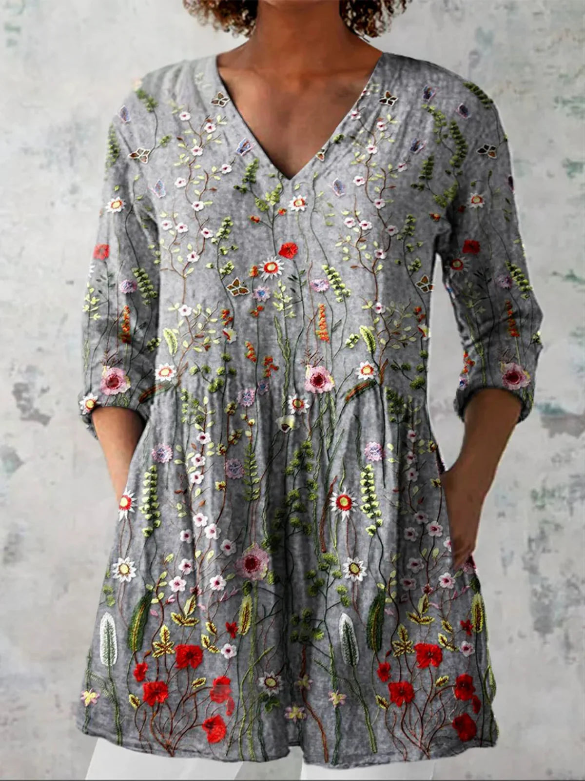 Sophie | Long Blouse with V-Neck