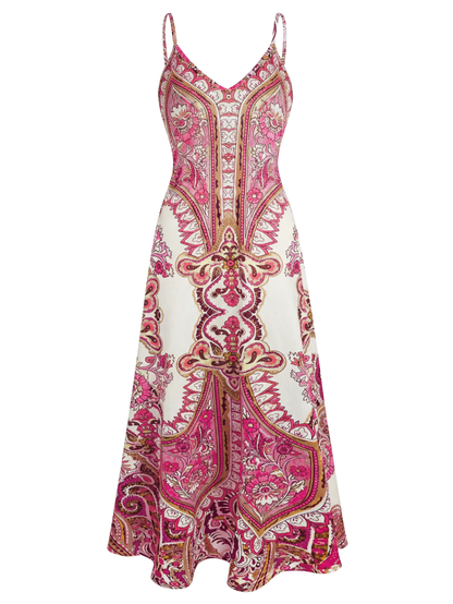 Skye – Boho Floral Print Sleeveless Dress