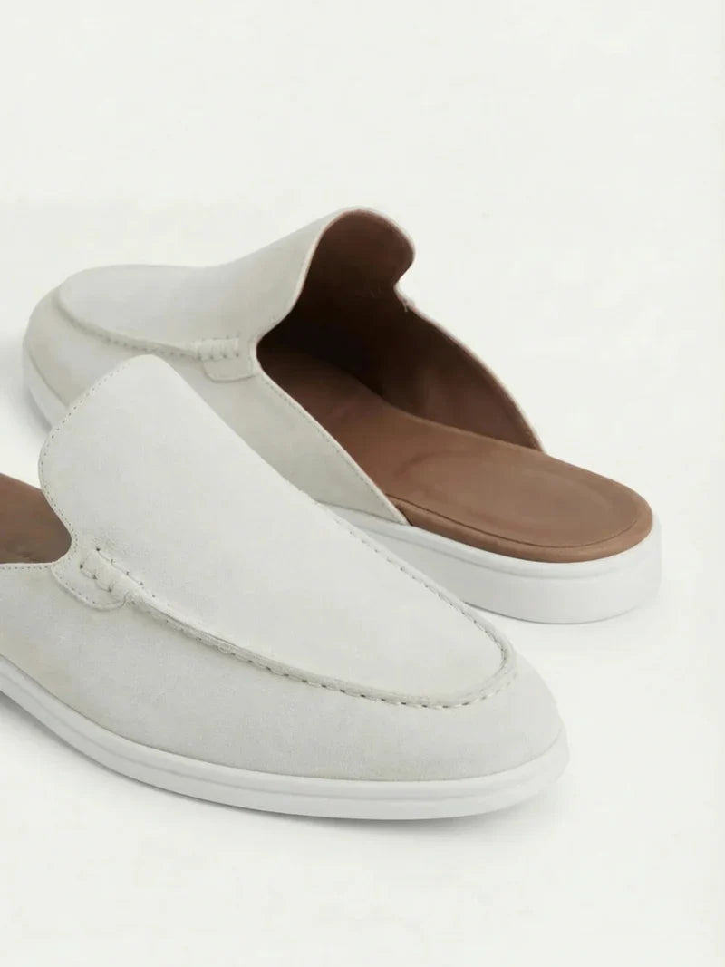 White Suède Yacht Mule