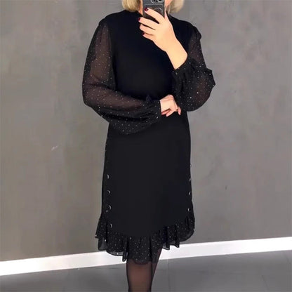 Thessariae | Elegant Crystal Sleeve Dress