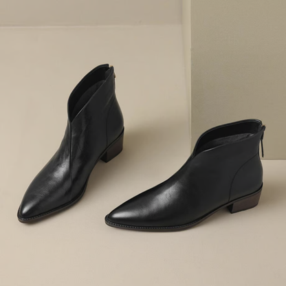 ZAFIRA™ | Low-Heel Premium Leather Booties