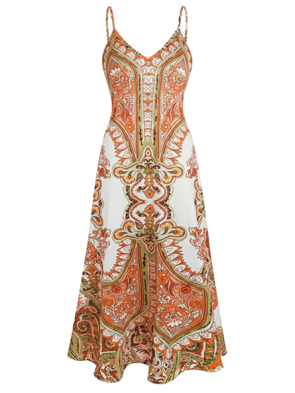 Skye – Boho Floral Print Sleeveless Dress