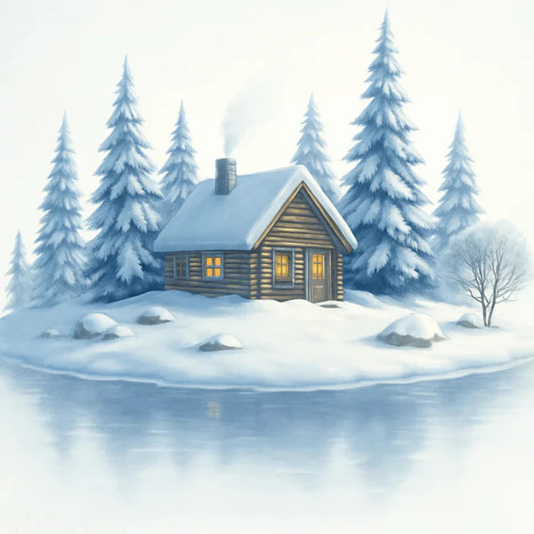 Winter getaway in a log cabin