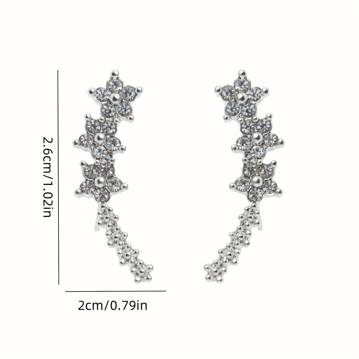 Floral Ear Climber Earrings