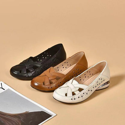 Cut-Out Leather Slip-On