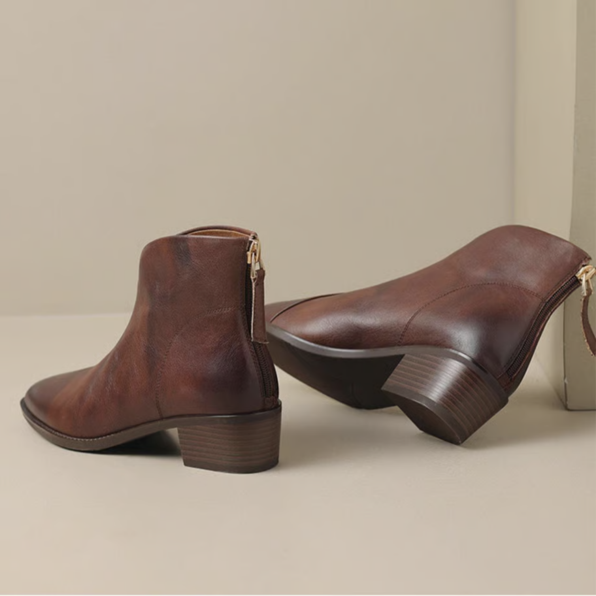ZAFIRA™ | Low-Heel Premium Leather Booties