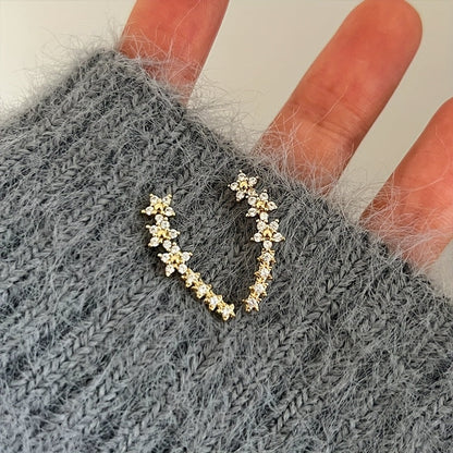 Floral Ear Climber Earrings