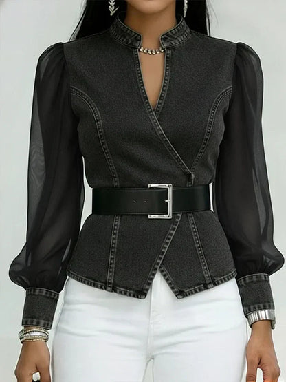 Valerie Structured Denim Blouse for Women