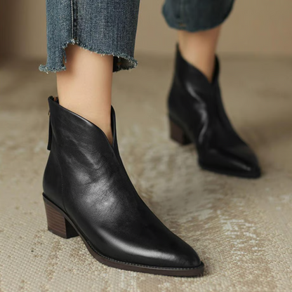 ZAFIRA™ | Low-Heel Premium Leather Booties
