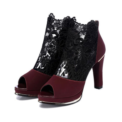 Seraphine Elegant Lace Peep-Toe Heels