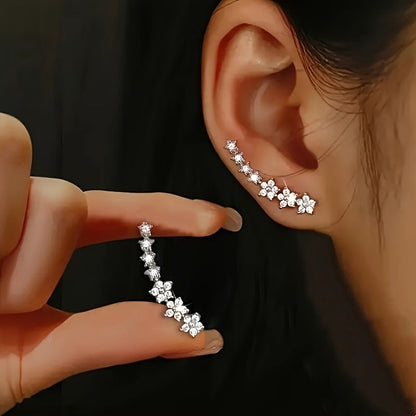 Floral Ear Climber Earrings