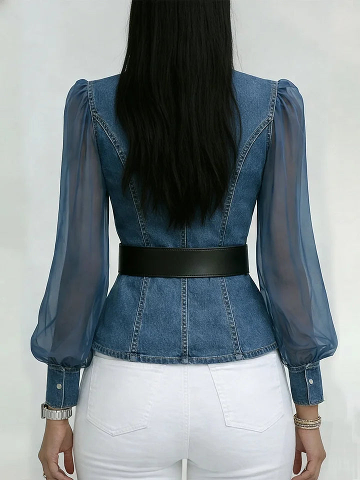 Valerie Structured Denim Blouse for Women