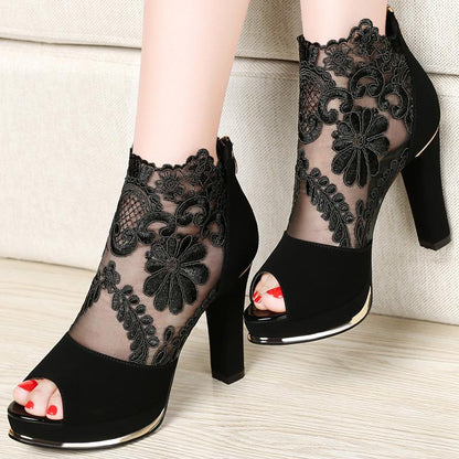 Seraphine Elegant Lace Peep-Toe Heels