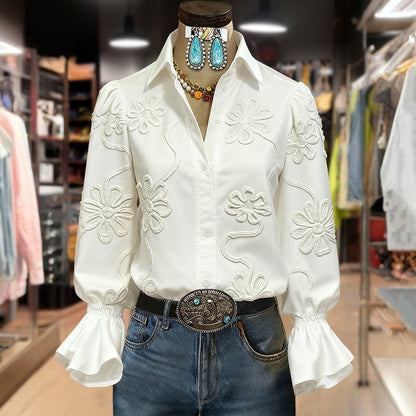 Willow Relaxed Floral Button-Up Blouse