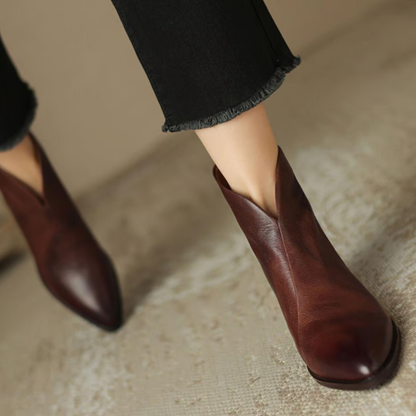 ZAFIRA™ | Low-Heel Premium Leather Booties