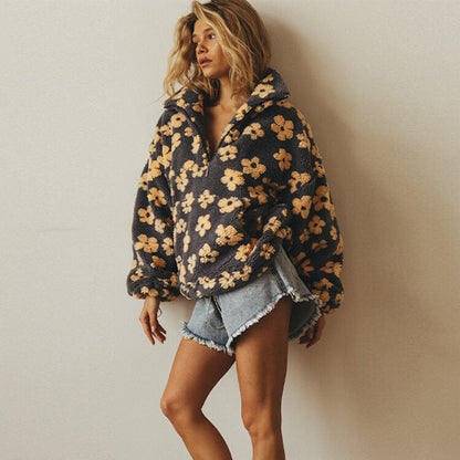 Daisy | Floral Fleece Jacket