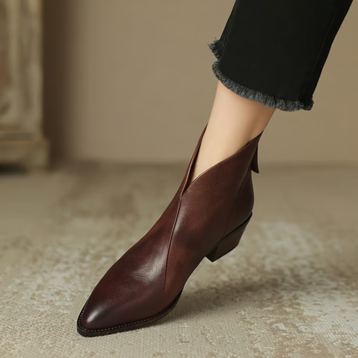 ZAFIRA™ | Low-Heel Premium Leather Booties