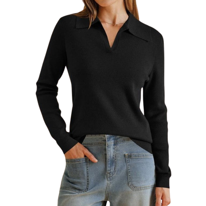 ROSAMUND™ – Classic Knit Polo Sweater