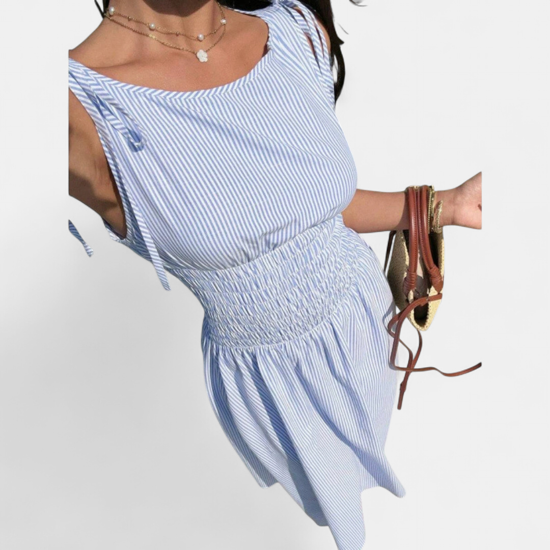 PERNETTE™ – Gingham Smocked Waist Midi Dress
