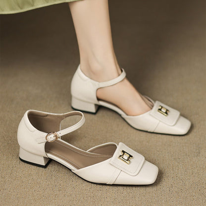 Aveline Buckle Leather Mary-Janes