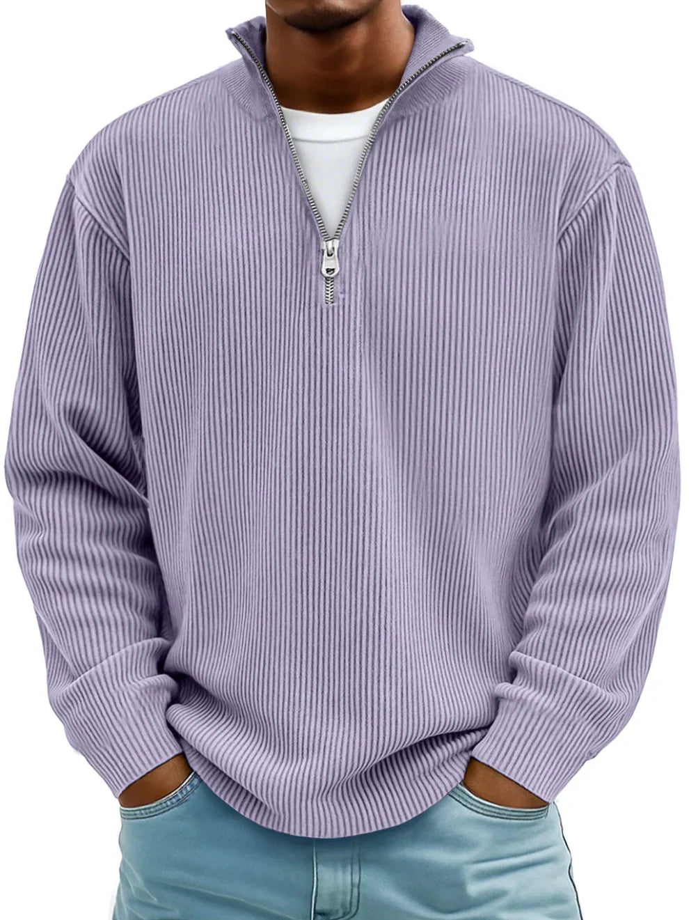 Owen | Corduroy Zip Up Sweater
