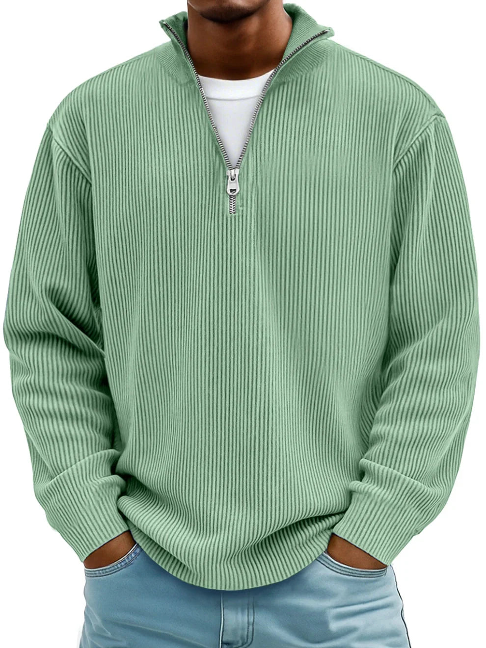 Owen | Corduroy Zip Up Sweater
