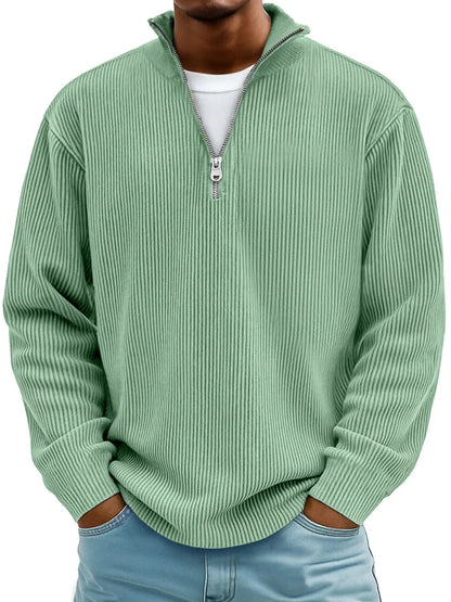 Owen | Corduroy Zip Up Sweater