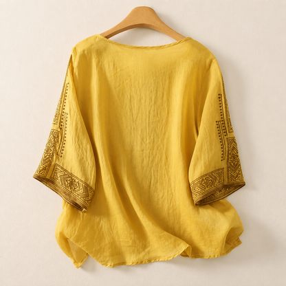 Celine Cotton Linen Blouse