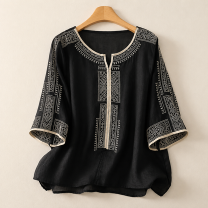 Celine Cotton Linen Blouse