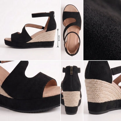 Monica | Espadrille Wedge Sandal with Zipper for Women