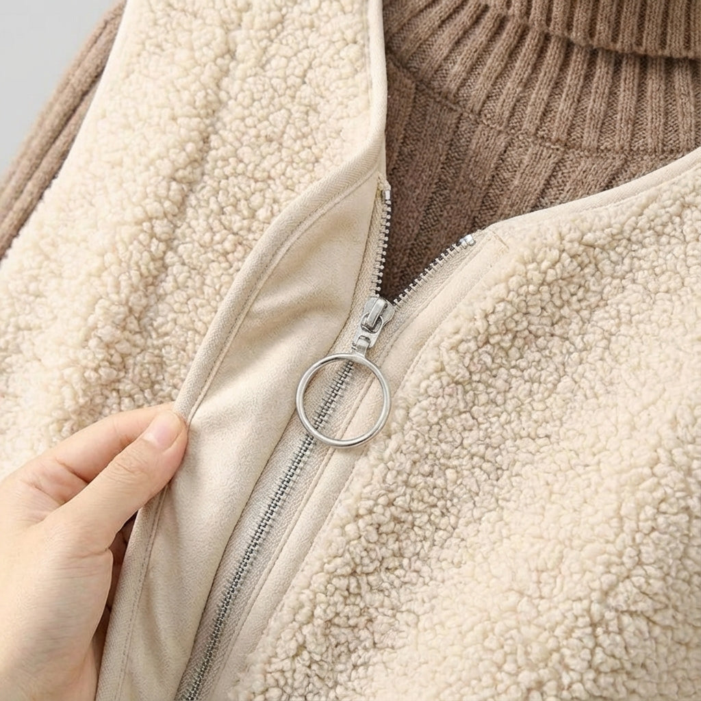 Harlow | Cozy Fleece Shearling Vest