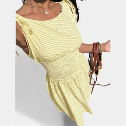 PERNETTE™ – Gingham Smocked Waist Midi Dress