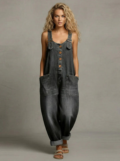 Renley | Vintage Washed Cotton Denim Overalls