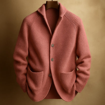 Rossi Wool Ribbed Cardigan
