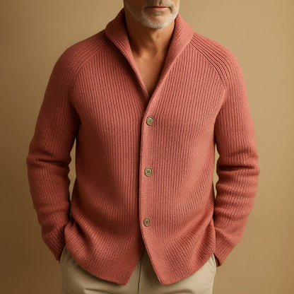 Rossi Wool Ribbed Cardigan