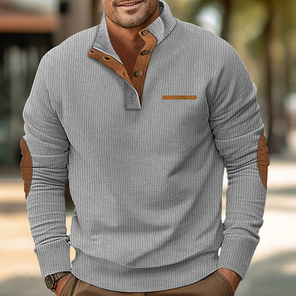Bellonaro™ | Corduroy Quarter-Button Sweatshirt