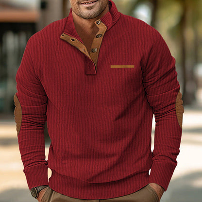 Bellonaro™ | Corduroy Quarter-Button Sweatshirt