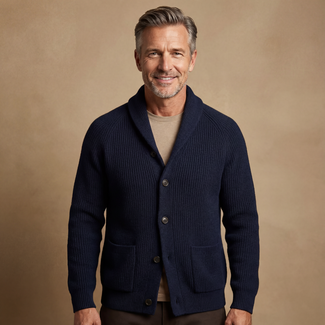Rossi Wool Ribbed Cardigan