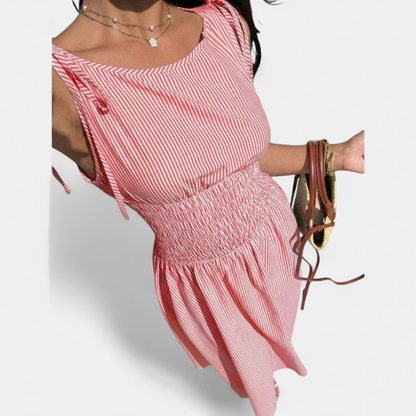 PERNETTE™ – Gingham Smocked Waist Midi Dress