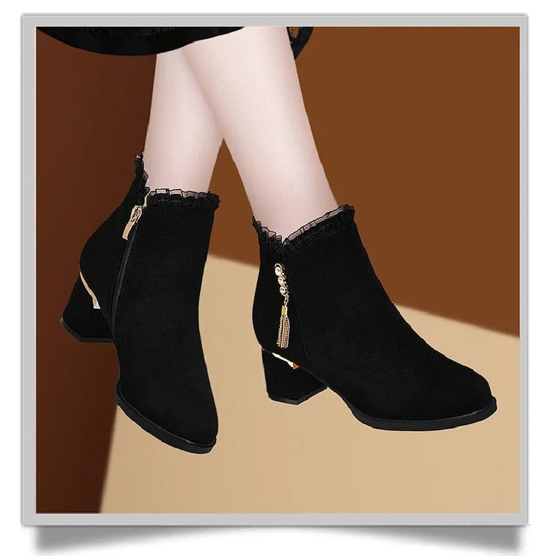 Tassel Furry Ankle Boot