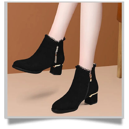 Tassel Furry Ankle Boot