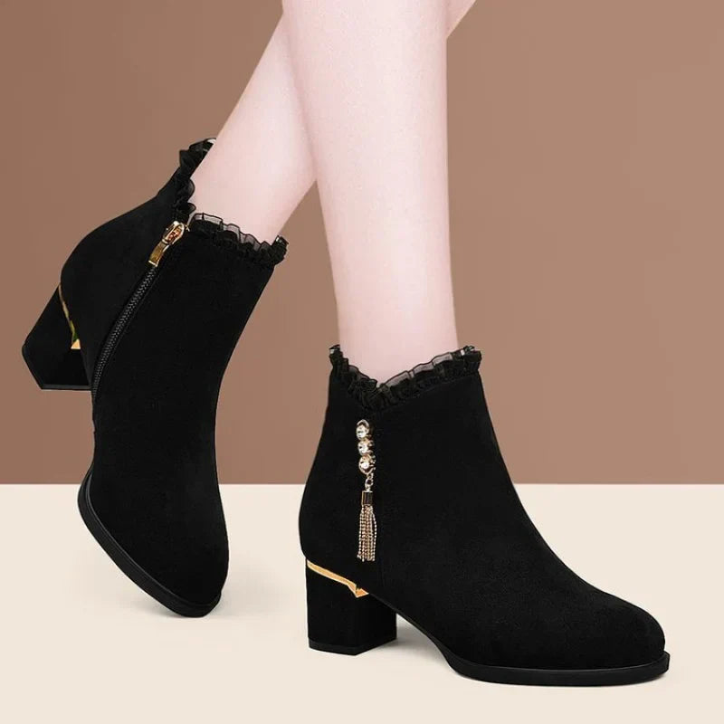 Tassel Furry Ankle Boot